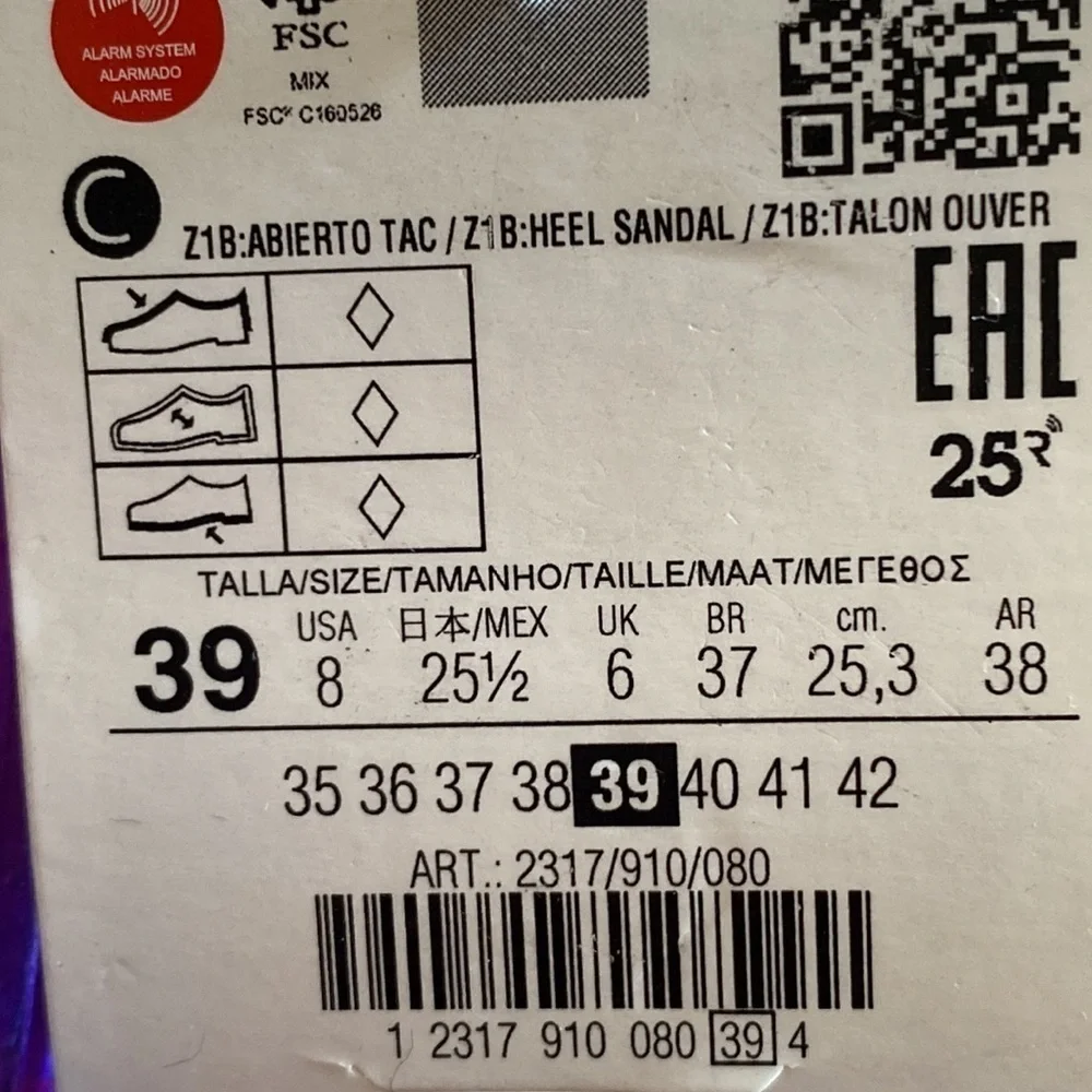 NWT. Zara Purple Heeled Sandals with Rhinestones Straps. Size 8. - Picture 8 of 8